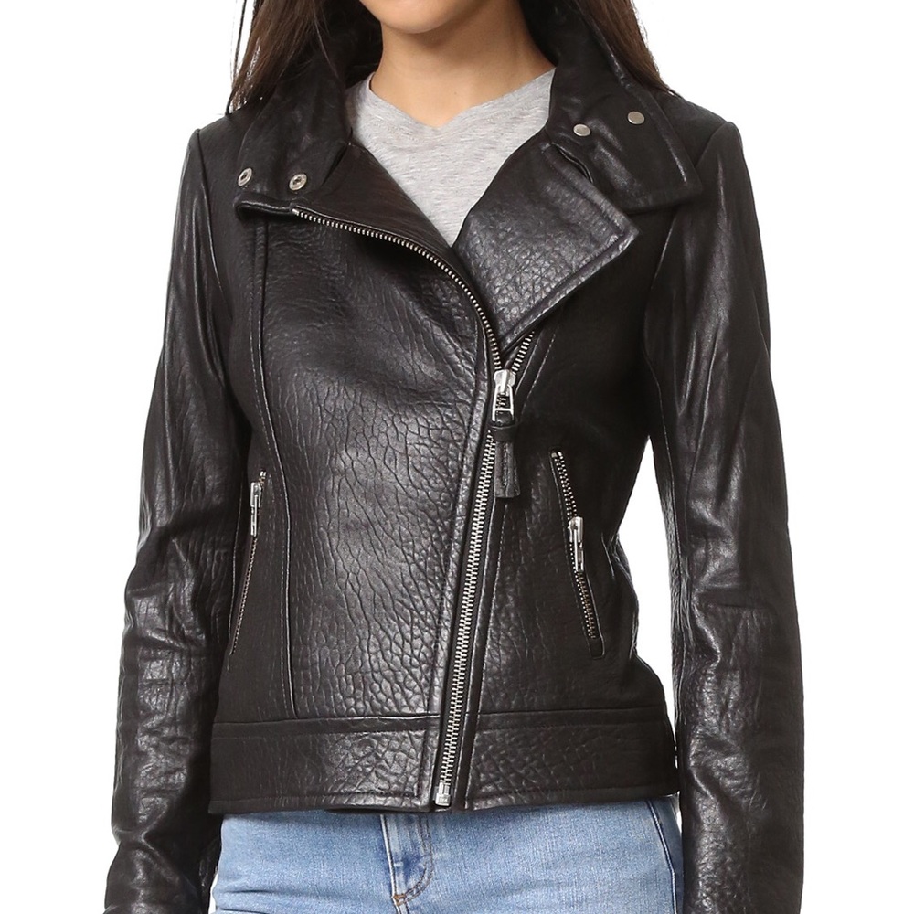 Mackage Lisa Pebbled Leather Jacket XS